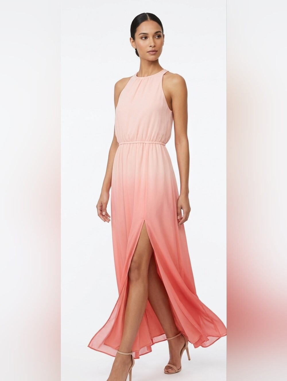 (NWT)LC Lauren Conrad Ombré Maxi Dress - Pink Gradient Sleeveless Gown Size:M